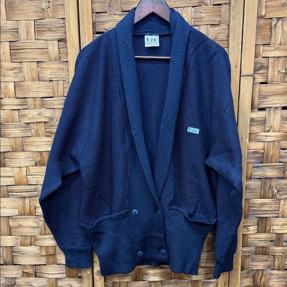Maglia Uomo vintage  Men's Classic Blue Cardigan - Picture 1 of 4